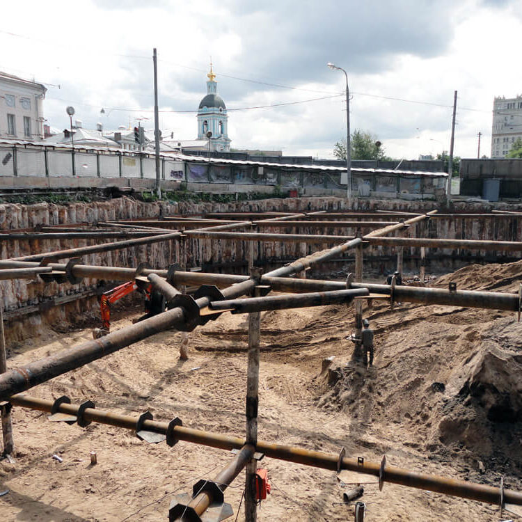 Крепление стенок котлована Крепление стенок котлована